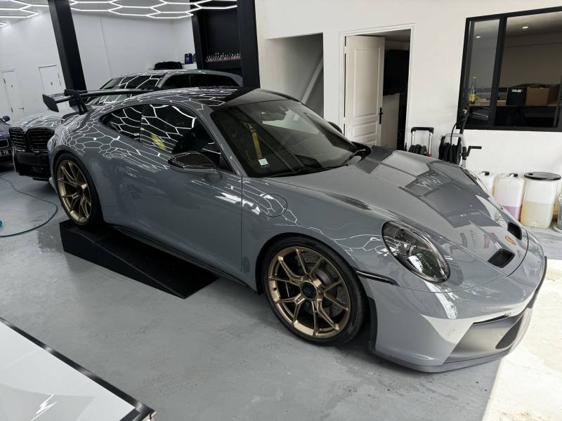 Protection carosserie Xpel pare-choc arrière Porsche GT3 près de Versailles dans les Yvelines
