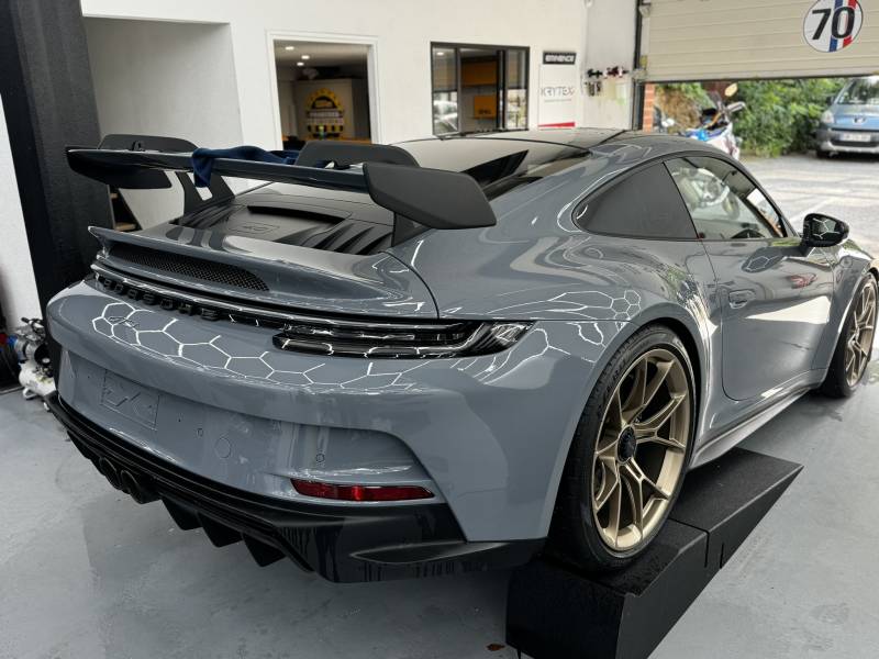 Protection carosserie Xpel pare-choc arrière Porsche GT3 près de Versailles dans les Yvelines
